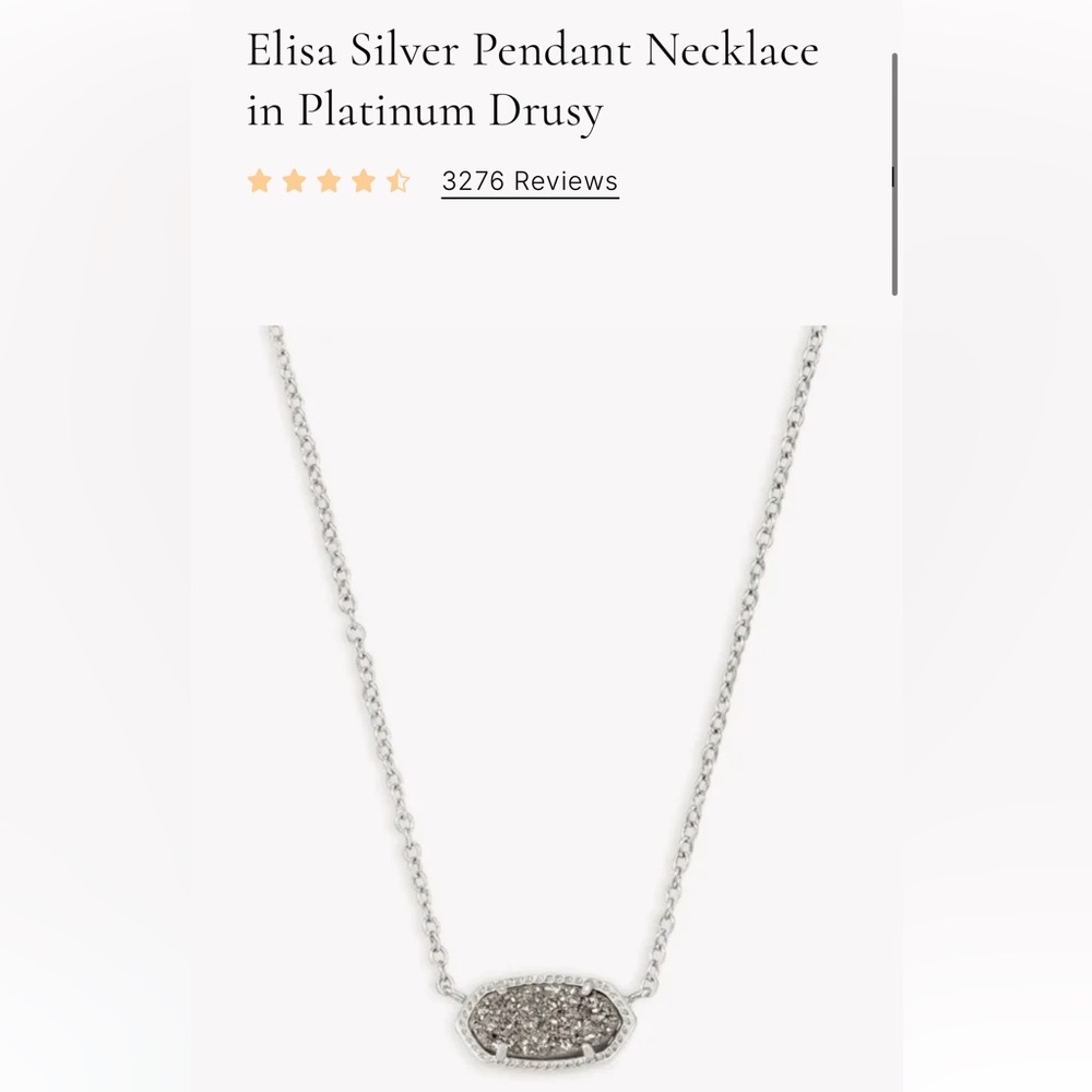 Kendra Scott Elisa silver drusy necklace